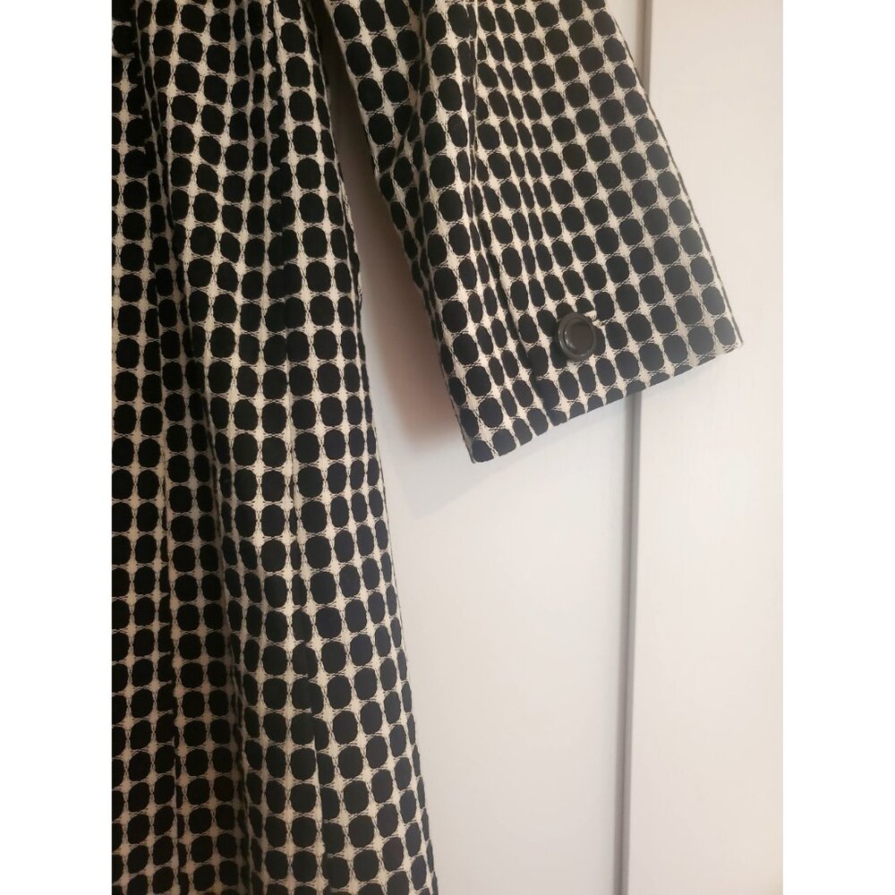 Black White Polka Dot Apostrophe Coat Small Cotton Blend - Picture 9 of 11